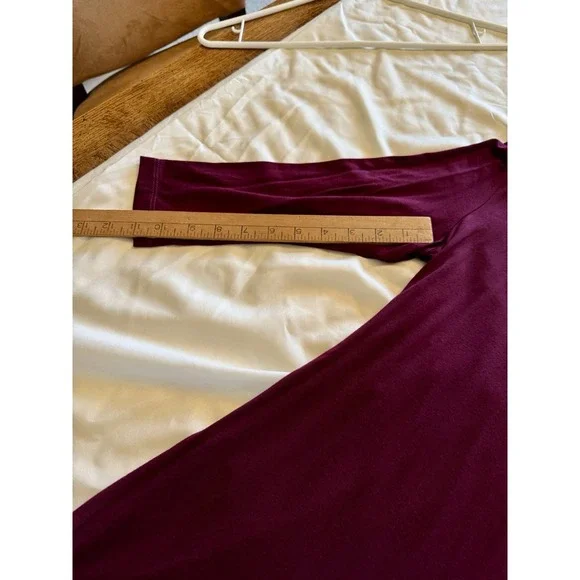 Cha Cha Vente PS Wine Top With Drop Back & Tie Velvet Bottom Asymmetrical Hem - Picture 13 of 15